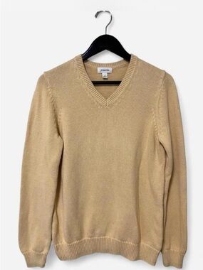 St. John's Bay 100% cotton V-Neck Sweater Butter Yellow Men’s Size LT